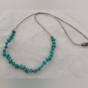 Turquoise Bead Necklace - Delicate Blue Gemstone Strand